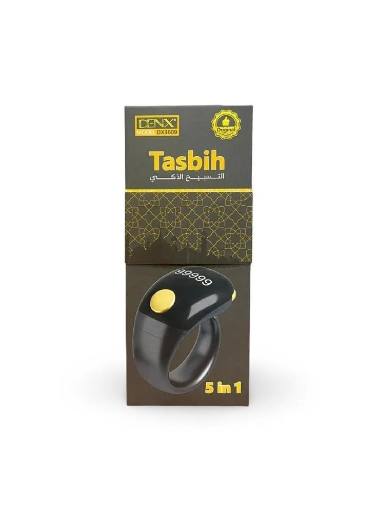 تسبيح خاتم تسبيح ذكي DX3609 – عداد رقمي ذكي حتى 99,999 – شاشة OLED – تذكير الصلاة 5 مرات – بطارية تدوم 3–7 أيام – مقاوم للماء بمعيار IP67– متوفر بأحجام متعددة - Image 5